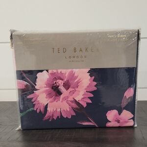 Ted Baker Navy Pillowcase Set with Pink Floral Design